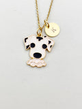 Gold Cute Dalmatian Dog Charm Necklace, N5906