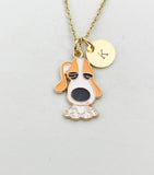 Gold Cute Beagle Dog Charm Necklace, N5907