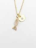 Gold Fish Charm Necklace, N5915