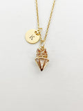 Gold Crown Diamond Cubic Zirconia Charm Necklace, N5917
