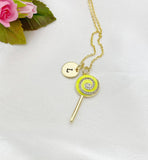 Gold Lollipop Charm Necklace, Yellow, N5923