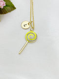 Gold Lollipop Charm Necklace, Yellow, N5923