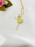 Gold Lollipop Charm Necklace, Yellow, N5923