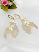 Gold Goldfish Charm Earrings, N5924