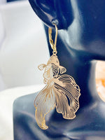 Gold Goldfish Charm Earrings, N5924