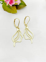 Gold Women Face Long Hair Charm Earrings, N5926