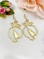 Gold Pomegranate Charm Earrings, N5928