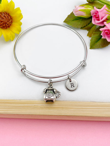 Silver Retro Telephone Charm Bracelet, N 1771