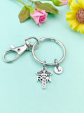 Silver RN Caduceus Medical Symbol Charm Keychain, N5929