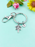 Silver RN Caduceus Medical Symbol Charm Keychain, N5929