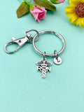 Silver RN Caduceus Medical Symbol Charm Keychain, N5929
