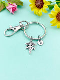 Silver RN Caduceus Medical Symbol Charm Keychain, N5929