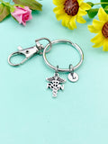 Silver RN Caduceus Medical Symbol Charm Keychain, N5929
