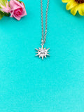 Silver Star Charm Necklace, Cubic Zirconia Pendant