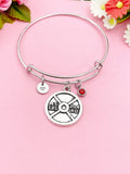 Silver Barbell Charm Bracelet, N5981B
