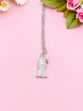 Silver Skeleton Death Scythe Charm Necklace, Stainless Steel Waterproof, N1934
