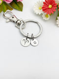 Silver Aries Charm Keychain, Constellation, Zodiac Sign, N5956