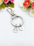 Silver Aries Charm Keychain, Constellation, Zodiac Sign, N5957