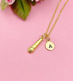 Gold Microphone Charm Necklace, N5189