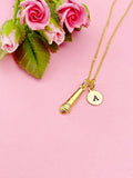 Gold Microphone Charm Necklace, N5189