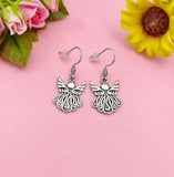 Silver Guardian Angel Wing Earrings, Stainless Steel Hooks