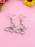 Silver Butterfly Charm Earrings, N131J