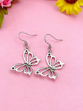 Silver Butterfly Charm Earrings, N131J