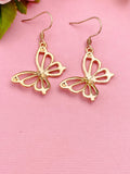 Rose Gold Butterfly Charm Earrings, N131L