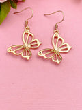 Rose Gold Butterfly Charm Earrings, N131L
