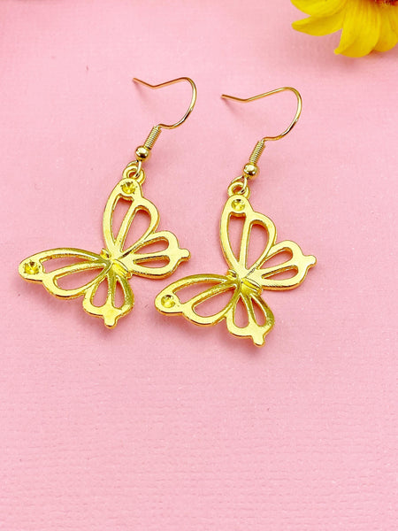 Gold Butterfly Charm Earrings, N131M