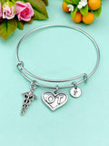 Occupational Therapist Bracelet, OT Heart Caduceus Charm, Graduation Gift, OT Student Gifts, N1351A