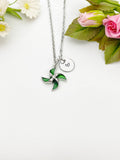 Silver Green Pinwheel Necklace, N5171ES