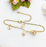 Gold Rose Charm Bracelet, N172T