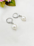 Silver Natural Pearl Potato Charm Earrings, N5965