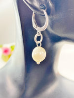 Silver Natural Pearl Potato Charm Earrings, N5965