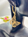 Gold Butterfly Charm Earrings, N5966