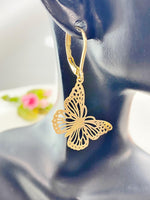 Gold Butterfly Charm Earrings, N5966