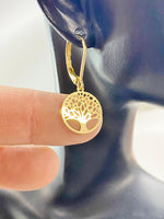 Gold Tree Charm Earrings, N5967