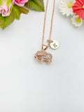 Rose Gold Elephant Charm Necklace, N4453