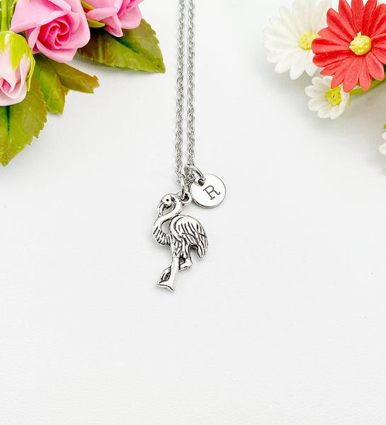 Silver Flamingo Charm Necklace, N5298