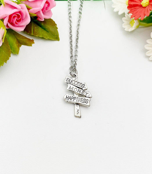 Silver Success Money Happiness Necklace, N5036A