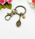 Bronze Tennis Racquet Charm Keychain, N5969