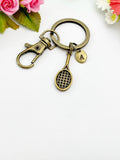 Bronze Tennis Racquet Charm Keychain, N5969