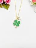Gold Clover Charm Necklace, Shamrock Charm Necklace, N1047