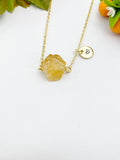 Gold Citrine Necklace, Natural Gemstone Jewelry, November Birthday Gift, N4256A
