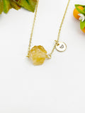 Gold Citrine Necklace, Natural Gemstone Jewelry, November Birthday Gift, N4256A