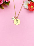 Gold or Silver Water Lily Lotus Charm Necklace, July Birth Flower Gift, N3831
