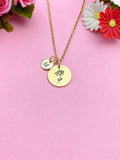 Gold or Silver Water Lily Lotus Charm Necklace, July Birth Flower Gift, N3831