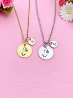 Silver or Gold Snowdrop Charm Necklace, N3826B