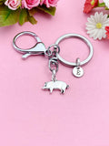 Silver or Gold Pig Charm Keychain, N1121A